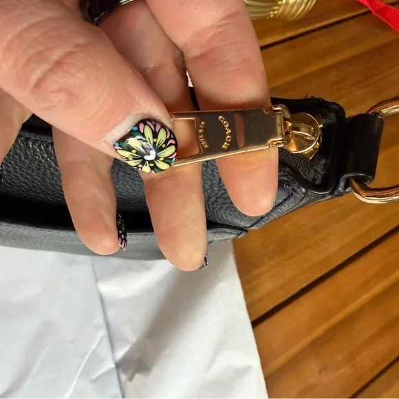 Coach Black Leather Bag with Gold Hardware - Picture 4 of 10